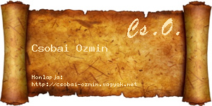 Csobai Ozmin névjegykártya